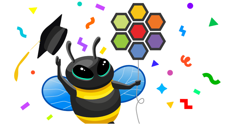 A bee celebrating the CNCF graduation.